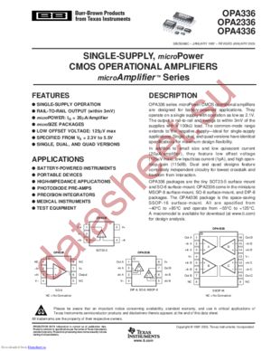 OPA2336UAG4 datasheet  