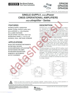 OPA2336E250 datasheet  