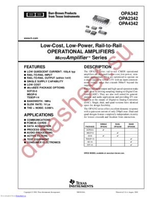 OPA342NA/3KG4 datasheet  