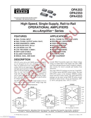 OPA2353UAG4 datasheet  