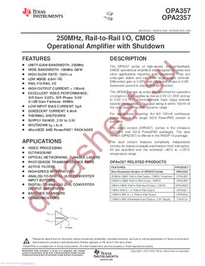 OPA357AIDBVRG4 datasheet  