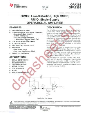 OPA365AIDRG4 datasheet  