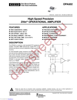 OPA602AUG4 datasheet  