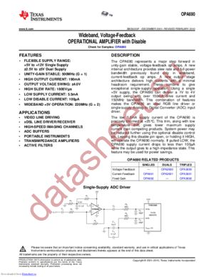 OPA690IDBVRG4 datasheet  