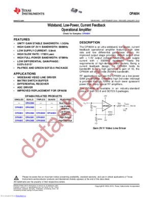 OPA694IDRG4 datasheet  