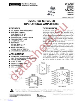 OPA2703UA/2K5G4 datasheet  