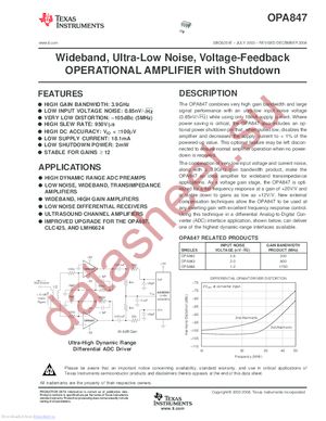 OPA847IDBVTG4 datasheet  