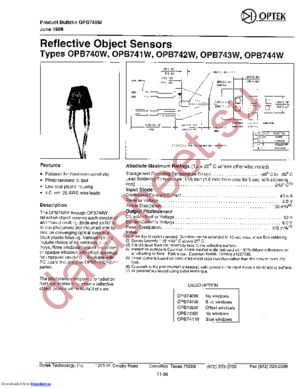 OPB744W datasheet  