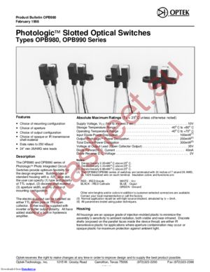 OPB993T51 datasheet  