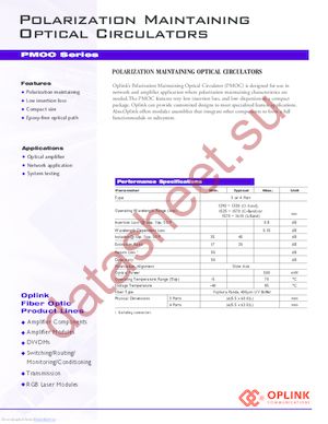 PMOC13100031158 datasheet  