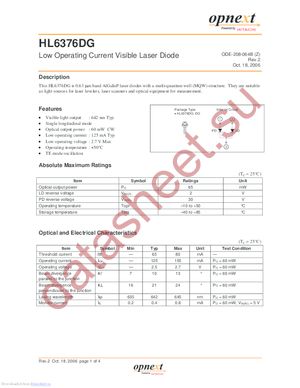 HL6376DG datasheet  