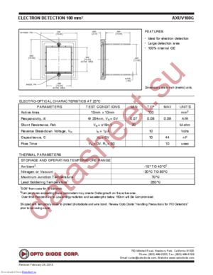 AXUV100G datasheet  