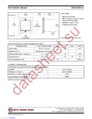 AXUV100Ti/C2 datasheet  