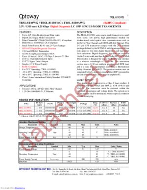 TRSL-8105BWG datasheet  