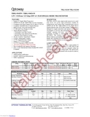 TRSL-9102AW datasheet  
