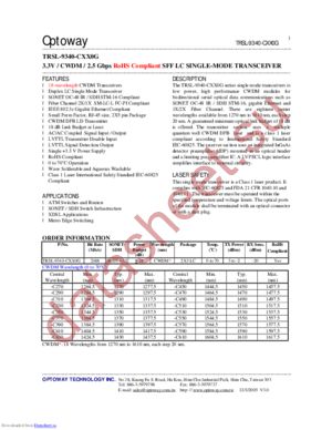 TRSL-9340-C290G datasheet  