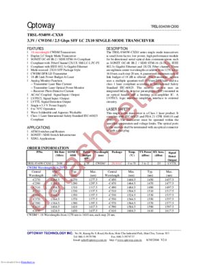 TRSL-9340W-CXX0 datasheet  