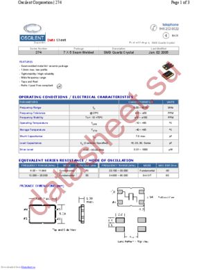 274-12.0M-SR-05LW datasheet  