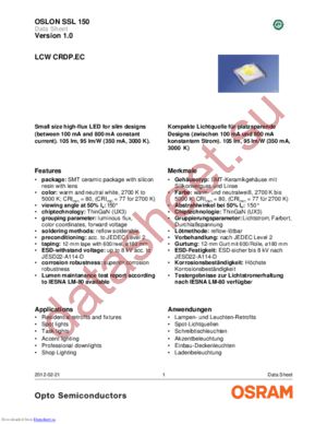 LCW CRDP.EC-KTLP-5R8T-1-350-R18 datasheet  