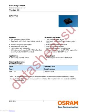 SFH 7741-Z datasheet  