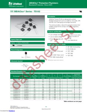 P0720ECLXXX datasheet  