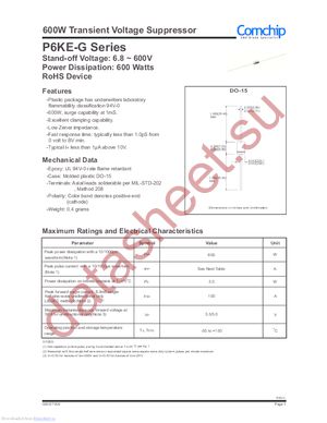 P6KE15A-G datasheet  