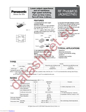 AQW227NSX datasheet  