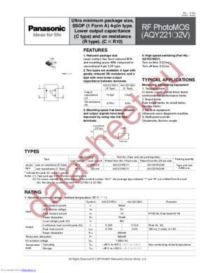 AQY221N2V1W datasheet  