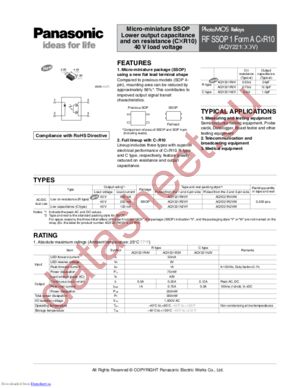 AQY221N2VW datasheet  