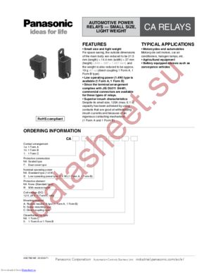 CA1A-DC12V-B datasheet  