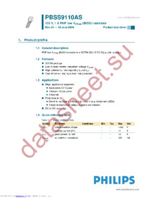 PBSS9110AS datasheet  