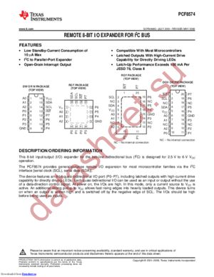 PCF8574RGTRG4 datasheet  