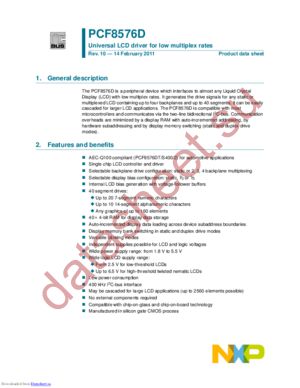 PCF8576DT/F2,518 datasheet  