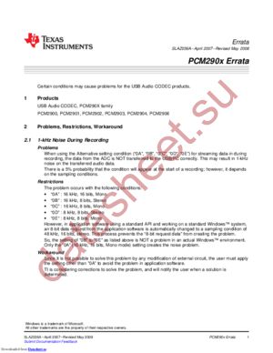 PCM2901E datasheet  