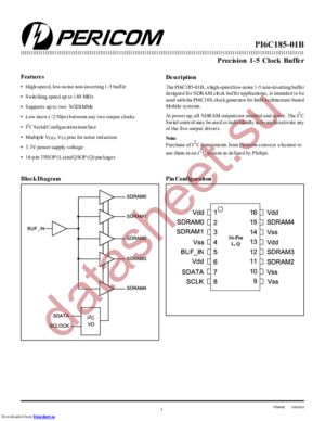 PI6C185-01BLEX datasheet  