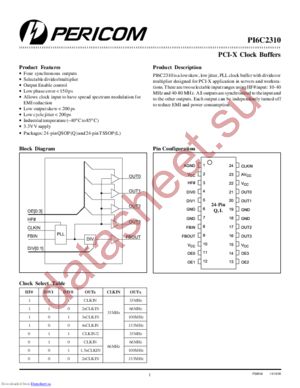 PI6C2310 datasheet  