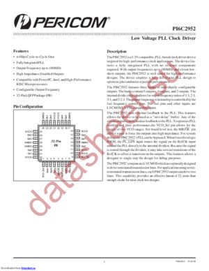 pi6c2952 datasheet  