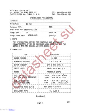 PFB0824UHE-F00 datasheet  