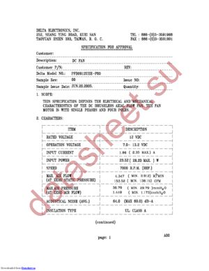 PFB0912UHE-F00 datasheet  