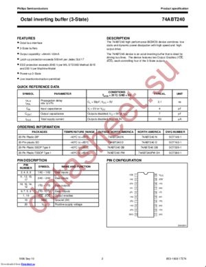 74ABT240DB,118 datasheet  