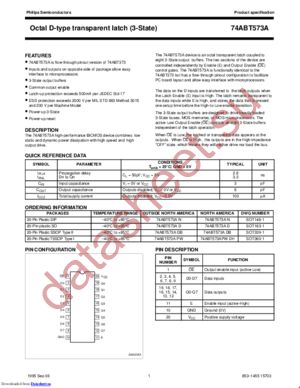 74ABT573APW,118 datasheet  