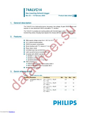 74ALVC14BQ,115 datasheet  