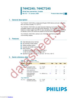 74HC245PW,112 datasheet  