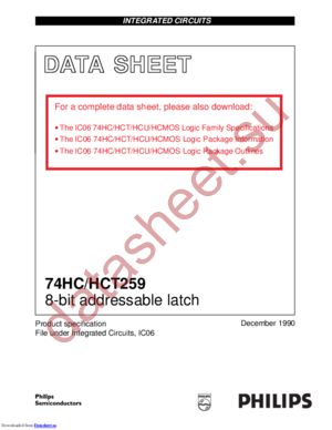 74HC259PW,118 datasheet  