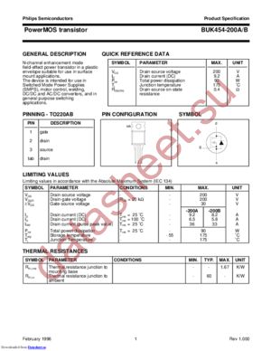 BUK454-200A-B datasheet  