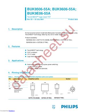 BUK9506-55A,127 datasheet  