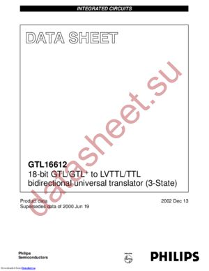 GTL16612DGG,118 datasheet  