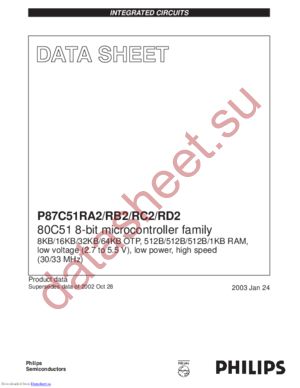 P87C51RB2BA,512 datasheet  