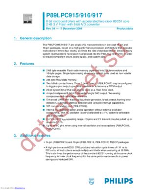 P89LPC916 datasheet  