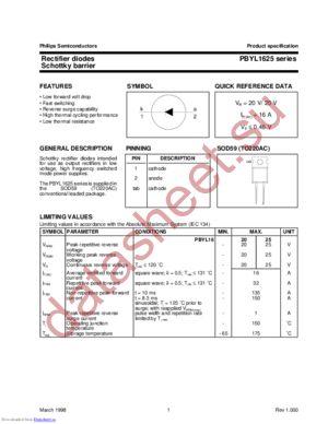 PBYL1625 datasheet  